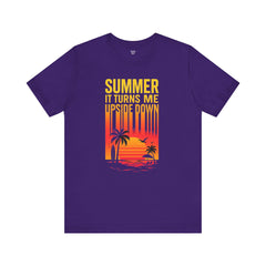 Summer Vibes Unisex Tee - "Summer, It Turns Me Upside Down" Graphic Shirt