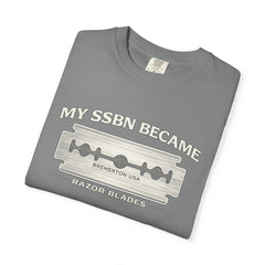 My SSBN Became Razor Blades Graphic Vintage Submarine Veteran Tee