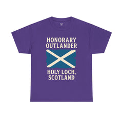 Honorary Outlander Heavy Cotton Tee, Holy Loch Scotland Shirt, Outlander Fan Gift, Casual Tee, Travel Souvenir, Unisex T-Shirt