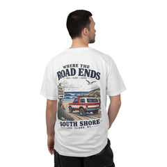 Where the Road Ends Long Island Unisex Garment-Dyed T-shirt