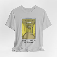 Do Not Question The Hallway T-Shirt — Retro Yellow Corridor Graphic Tee