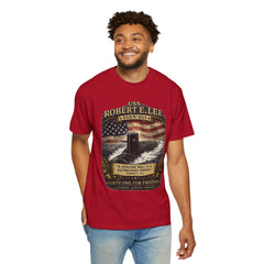 USS Robert E Lee SSBN 601 Submarine T-Shirt with a quote from its namesake