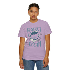 Whales, Respect The Ocean -  Graphic Unisex Garment-Dyed T-shirt