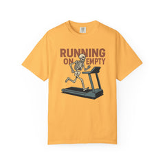 Funny Skeleton Running T-Shirt, Gift for Fitness Lovers, Halloween Tee, Gym Humor Shirt, Quirky Workout Apparel