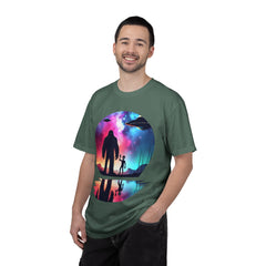 Bigfoot & Alien Nightscape T-Shirt — Sasquatch UFO Graphic Tee