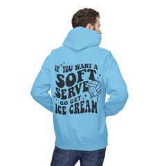 Volleyball Pullover Hoodie - Soft Serve Ice Cream Quote