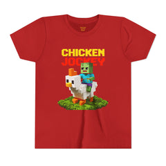 Youth Chicken Jockey Tee - Fun Gamer T-Shirt for Kids