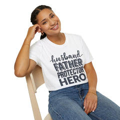Husband Father Protector Hero Unisex Softstyle T-Shirt