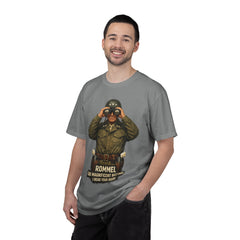 Graphic T-Shirt — Vintage WWII General George Patton Binoculars Design with "Rommel You Magnificent Bastard" Text