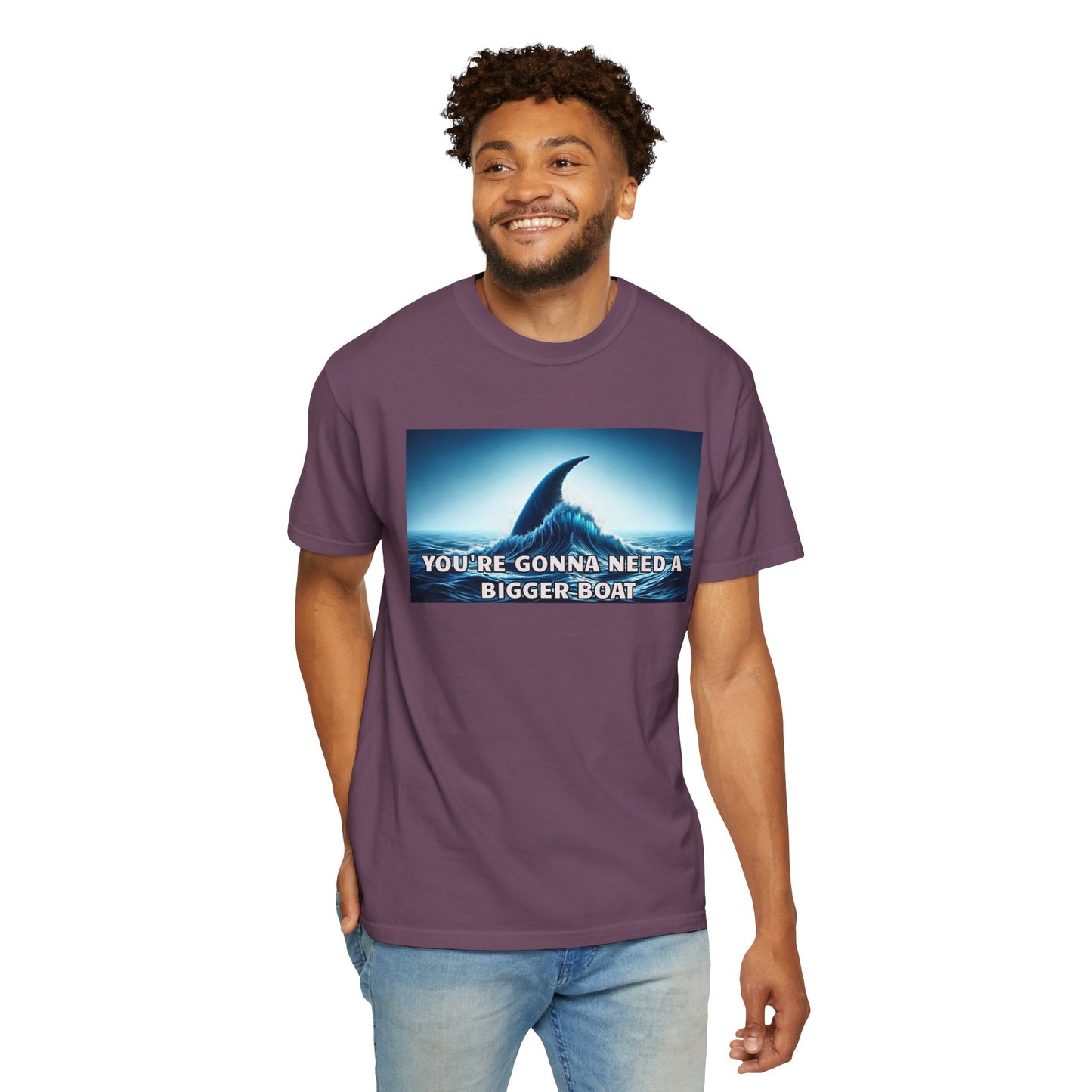 Jaws Movie  Influenced shark fin quote Mural Graphic - Unisex Comfort Colors Shirt