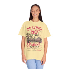 Bhavna Personalized 50th Birthday Girls Trip Savannah, Georgia T-Shirt