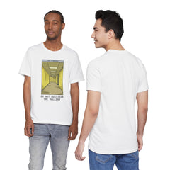 Do Not Question The Hallway T-Shirt — Retro Yellow Corridor Graphic Tee