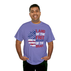 Land Of The Free Because Of The Brave - Unisex Cotton Tee