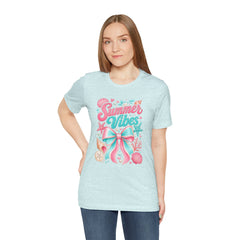 Summer Vibes Tee — Pastel Seashell Bow Beach T-Shirt
