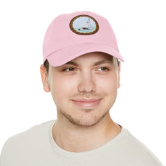 Hempstead Bay Sailing Club Leather Patch Dad Hat — Flying Scot Embroidered Round Patch