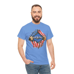 United States Navy Super Submariner tear open T Shirt, Red White and Blue, Patriotic Tee