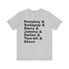 The Outsiders Shirt, Greasers Characters Shirt, Unisex Jersey Short Sleeve Tee