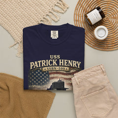 USS Patrick Henry SSBN 599 Submarine T-Shirt with a quote from its namesake