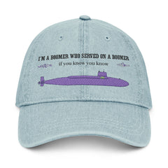 Funny Baby Boomers Who Served On FBM Submarines Embroidered Denim Hat