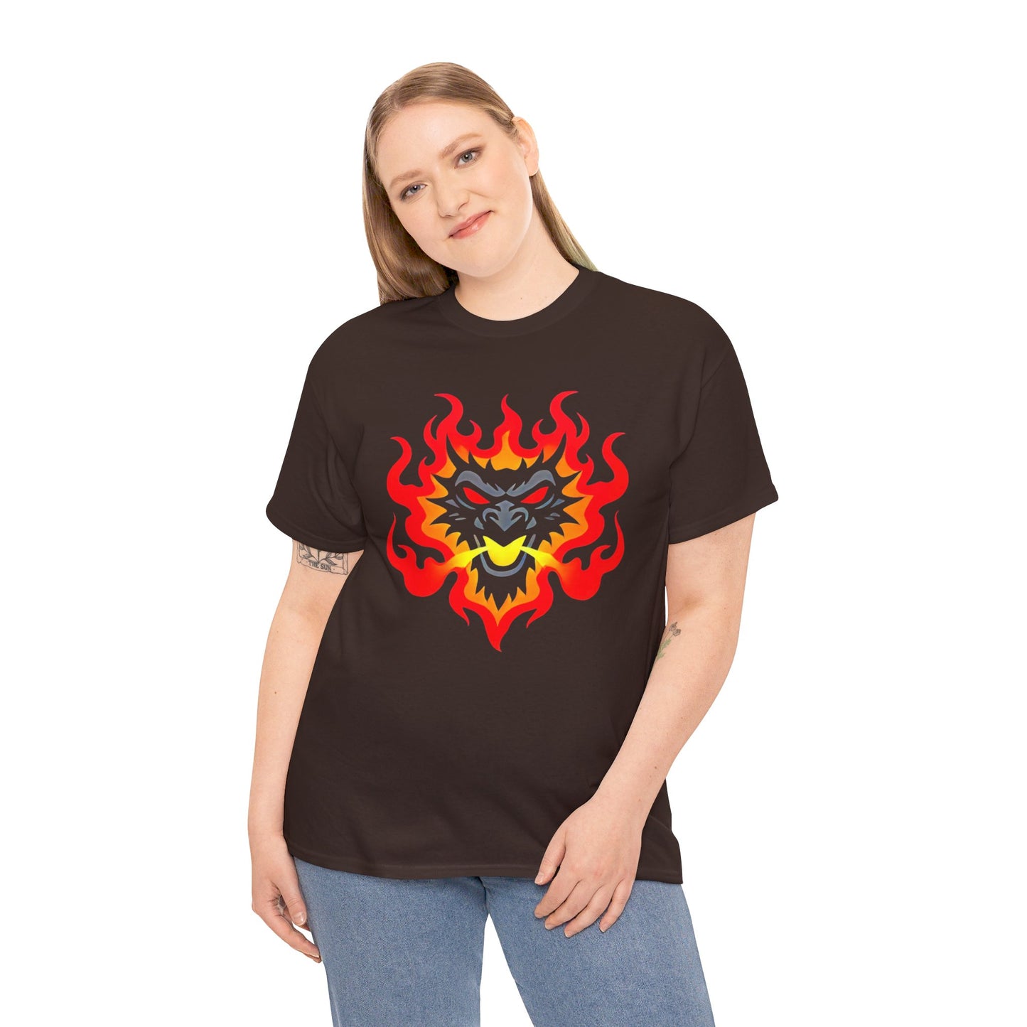 Flaming Fire Dragon - Graphic Unisex Heavy Cotton Tee