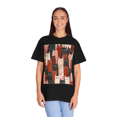 Cute Cat Print Unisex Garment-Dyed T-Shirt - Comfort Colors Soft Perfect for Animal Lovers and Casual Days