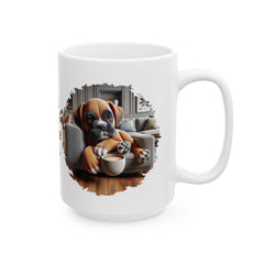 Less Talk More Coffee Boxer Ceramic Mug - Perfect for Dog Lovers