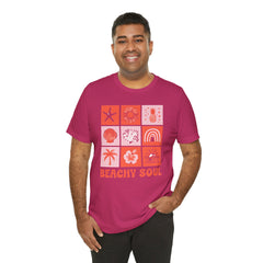 Beachy Soul Unisex Jersey Tee - Perfect Summer Vibes, Casual Wear, Gift for Beach Lovers, Vacation Outfit, Relaxed Style