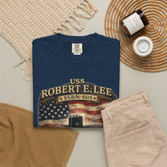 USS Robert E Lee SSBN 601 Submarine T-Shirt with a quote from its namesake