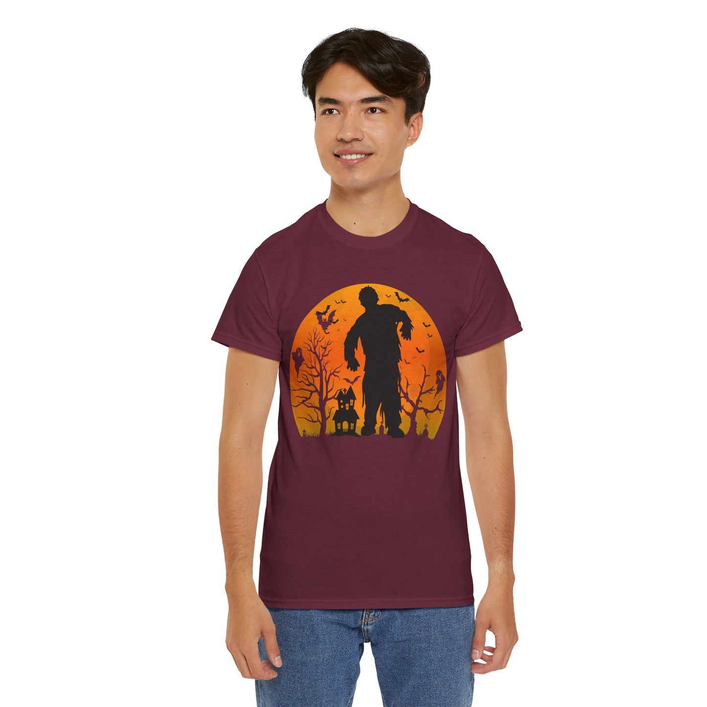 HAUNTED HOUSE ZOMBIE! Graphic Unisex Heavy Cotton Tee