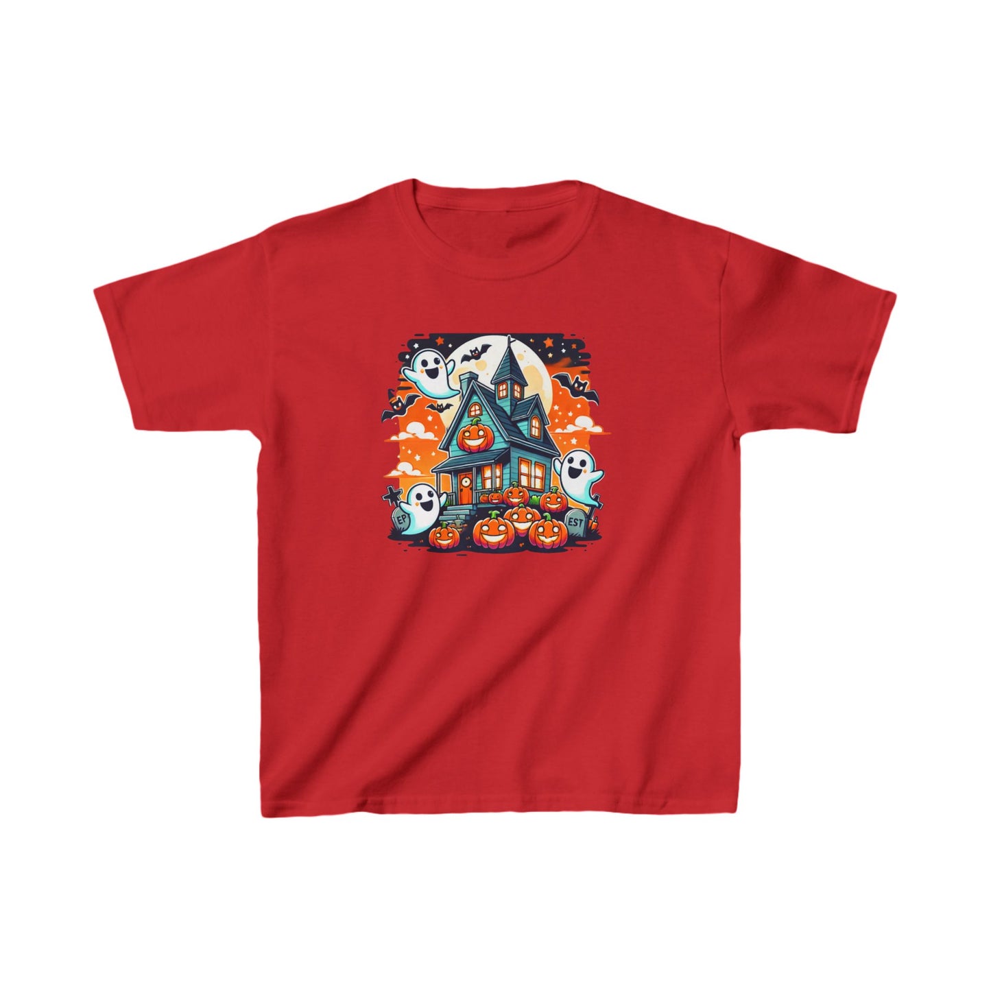 Ghost Friendly Haunted House  - Kids Heavy Cotton™ Tee