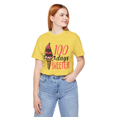 100 Days of School Unisex Tee | Elementary School, Ice Cream, Teacher Apparel