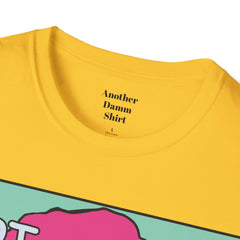 HOT Pink Cotton Candy Haired Pop Art Lady Unisex Softstyle T-Shirt