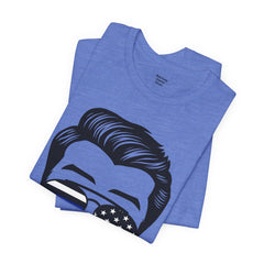 BACK THE BLUE Dad with Glasses, Graphic Unisex Short Sleeve Tee
