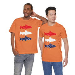 Patriotic Trout T-Shirt — Red White & Blue Fish Tee