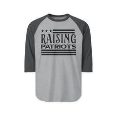 Raglan Shirt — Subtle 'RAISING PATRIOTS' Vintage Baseball Tee