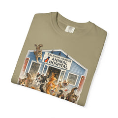 Front Graphic "Who Let the Cats Out?" Baldwin Harbor Animal Hospital Cute Vet Clinic T Shirt