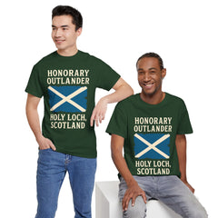 Honorary Outlander Heavy Cotton Tee, Holy Loch Scotland Shirt, Outlander Fan Gift, Casual Tee, Travel Souvenir, Unisex T-Shirt