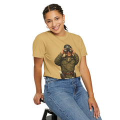 Graphic T-Shirt — Vintage WWII General George Patton Binoculars Design with "Rommel You Magnificent Bastard" Text
