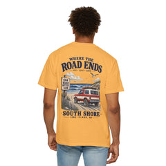 Where the Road Ends Long Island Unisex Garment-Dyed T-shirt