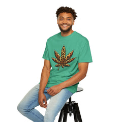 Vintage Leopard Cannabis Leaf T-shirt — Weed Lover Stoner Gift
