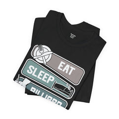 Eat Sleep Billard Repeat - Graphic Unisex Jersey Short Sleeve Tee