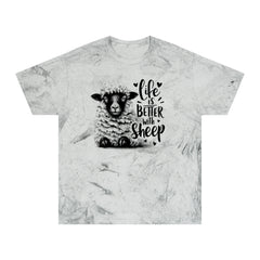 Life Is Better With Sheep Graphic Unisex Color Blast T-Shirt