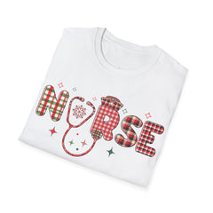 Christmas Nurse - Unisex Softstyle T-Shirt | Nurse Awareness, Medical Wear, Gift For Her, Scrubs T, Medical Staff Gift, Registered Nurse, RN