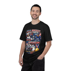 Hockey Hat Trick T-Shirt — USA Men's, Women's & Paralympic Gold Tribute 2026