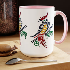 MAHJONG TILE Two-Tone Coffee Mugs, 15oz,mahjong gift,gift for gamer,board game gift,three image coffee mug,ceramic mahjong mug,gift for her