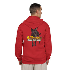 Personalized with your dogs image Zip Hoodie — "My Therapist Has a Wet Nose" Graphic