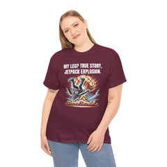 Amputee Exploding JetPack Humor - Unisex Garment-Dyed T-shirt
