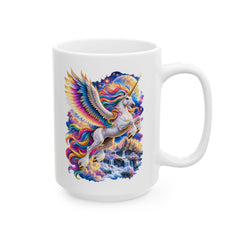 Colorful Feather Wings Unicorn Ceramic Mug | 11oz 15oz