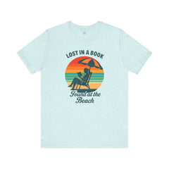 Beach Reading Lover Unisex Tee, Summer Shirt, Lost in a Book T-Shirt, Gift for Bookworms, Vacation Style, Relaxed Fit