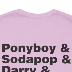 The Outsiders Shirt, Front and Back Images, Greasers Characters Shirt, Unisex Jersey Short Sleeve Tee
